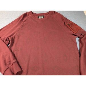 Born Fly Mens 2XL Burgundy Diamond Pattern Crewneck Sweatshirt Utility Pocket